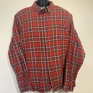 Field & Stream Men's Rust Plaid Flannel Button Down Shirt